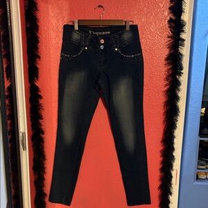 Women's Dark Blue Stretch Skinny Leg Jeans